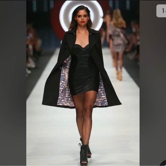 JEAN PAUL GAULTIER TARGET TRENCH COAT 12 BLACK WINTER DESIGNER - Picture 3 of 16